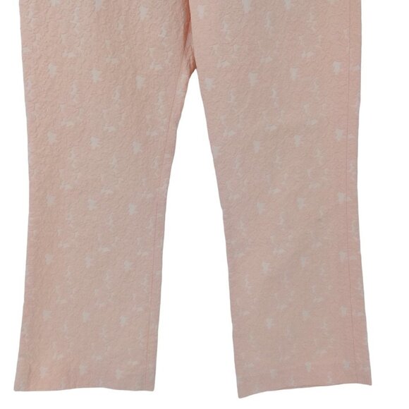 Chloe Floral Embossed Pink Tapestry Ankle Pants Size 38 US M Bubblegum Cropped - Picture 6 of 12